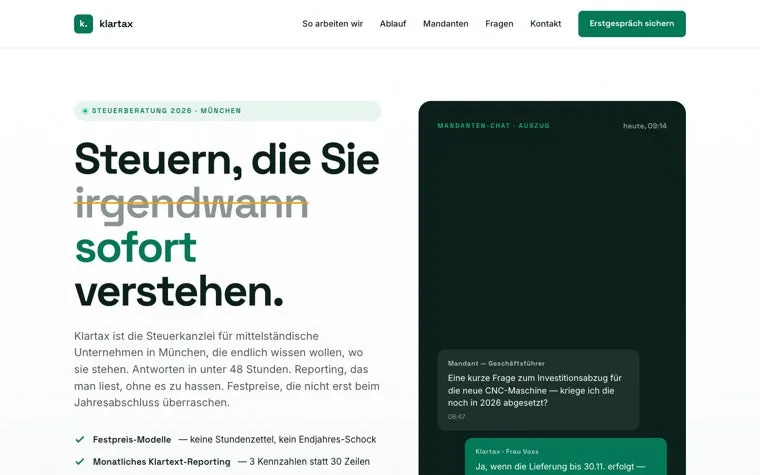 Webdesign-Beispiel: Conversion-Landingpage – Kundengewinnung